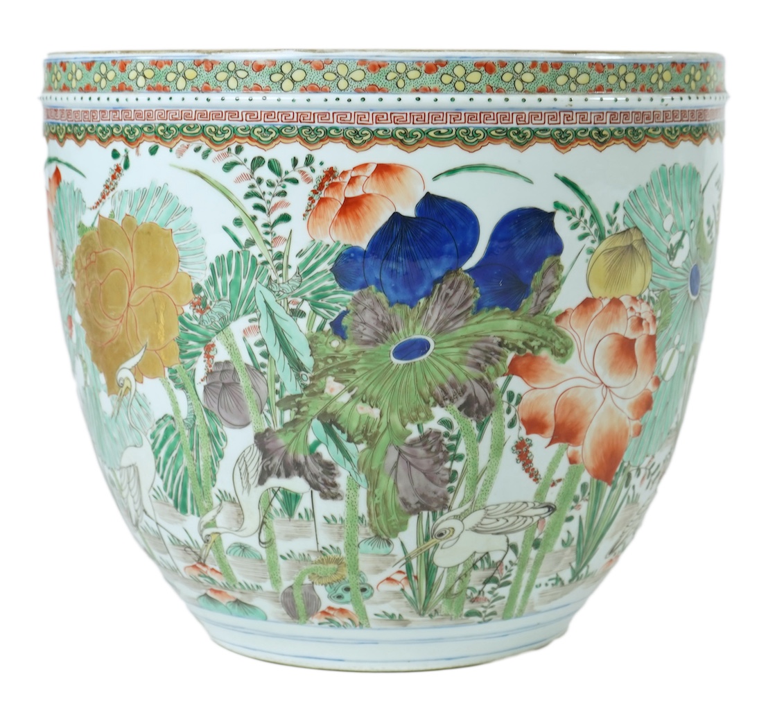 A Samson famille verte fish bowl, in Chinese Kangxi style